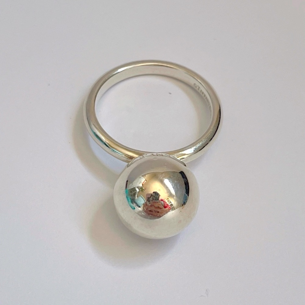 Tiffany & Co Silver 12mm Ball HardWear Ring size 6